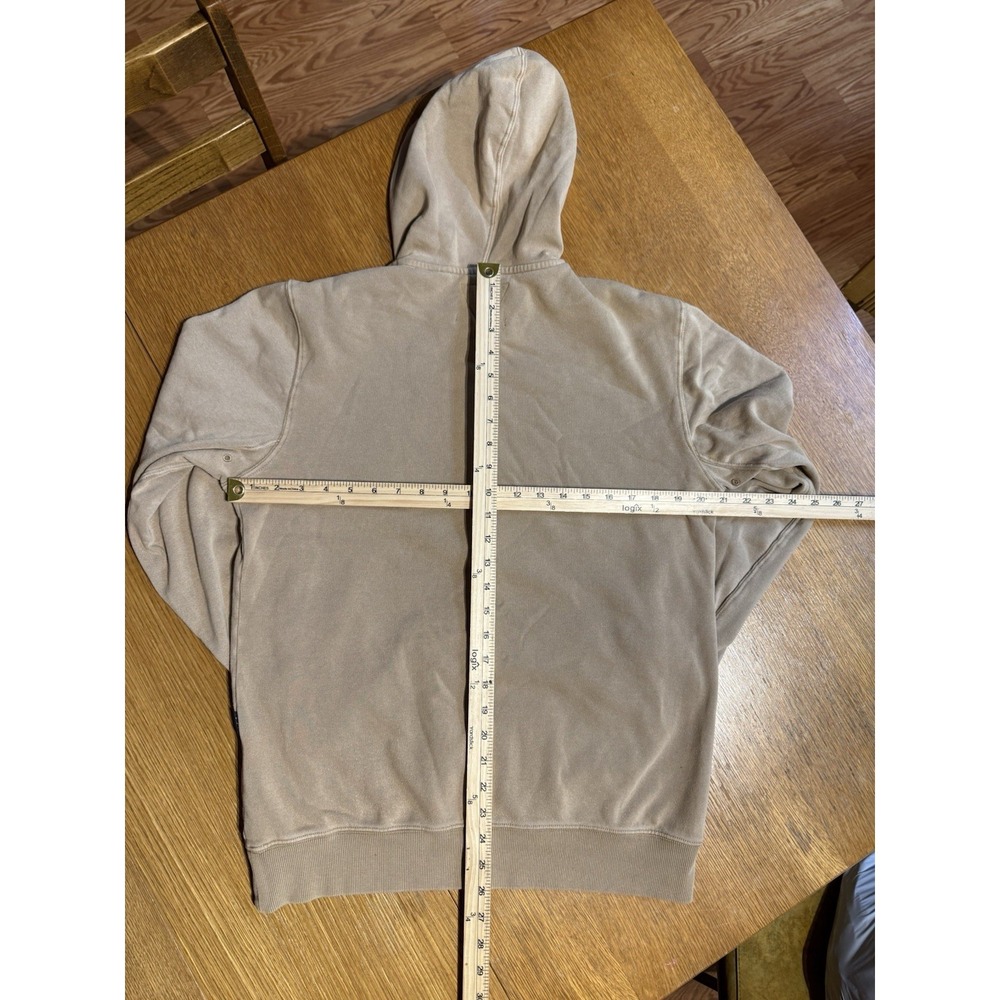 Vissla Hoodie Mens M Tan Fleece Lined Surf Coastal Minimal Pullover Logo - Picture 10 of 11